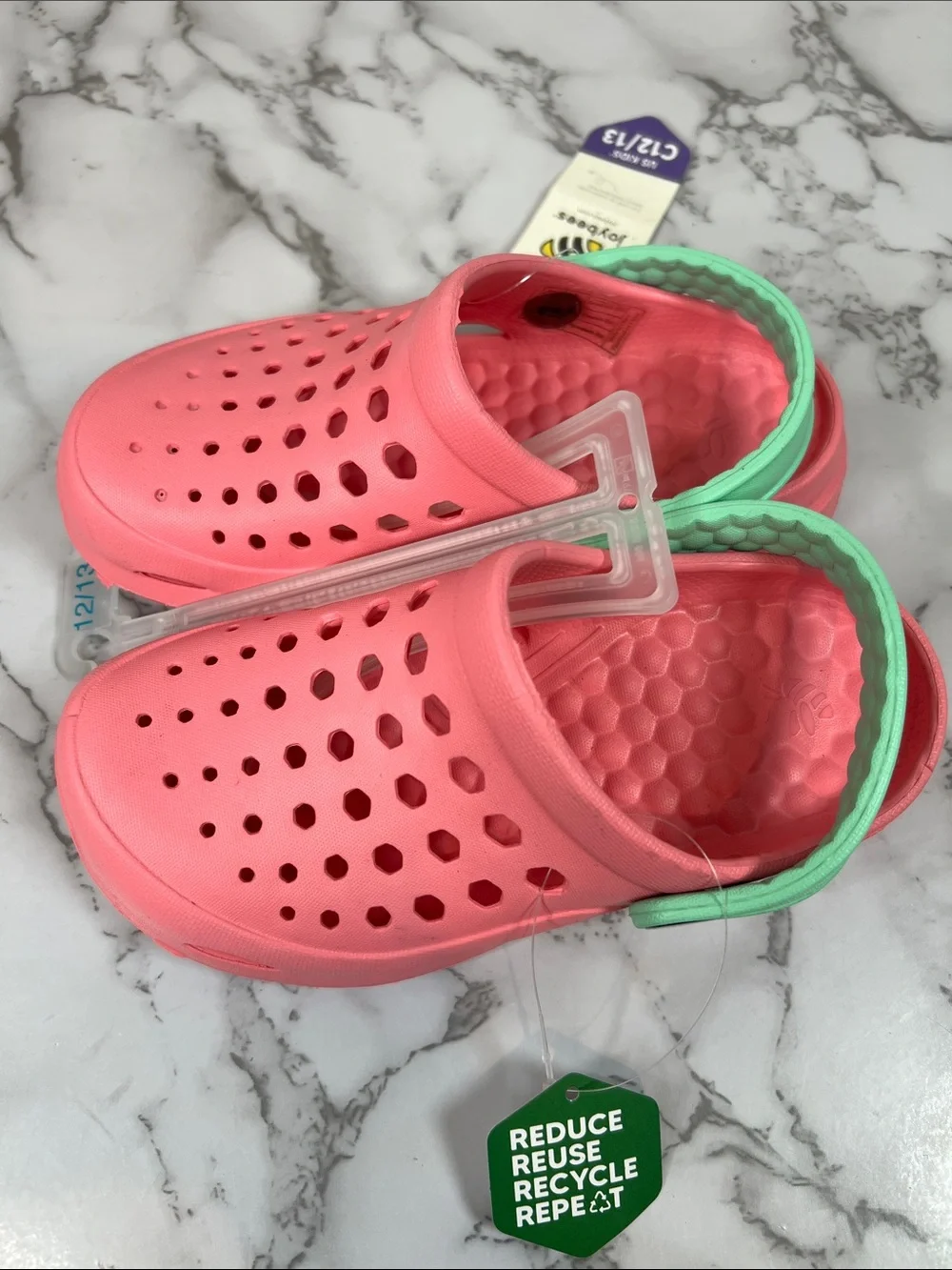 Joybees Toddler Harper Sandals - Pink/Mint Green Size C12/13